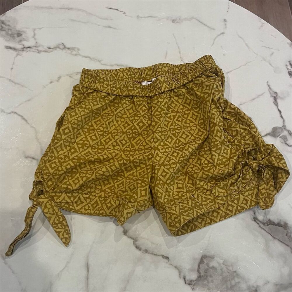 Anthropologie Corey Lynn Calter Pull-On Shorts S Geometric Boho w/ Side Ties